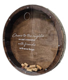 Wall Mounted Cork Holder Display Handcrafted from Reclaimed Wine Barrels