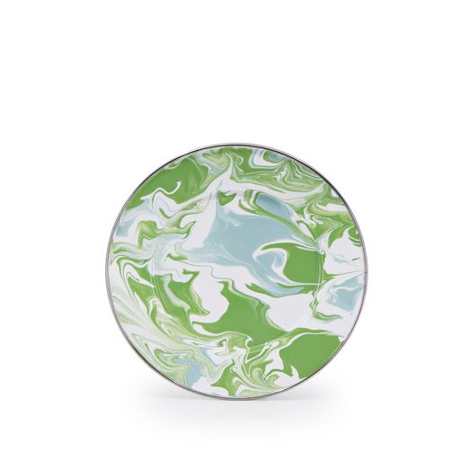 Modern Monet Swirl Enamelware Sandwich or Salad Plate, 8.5", Set of 4