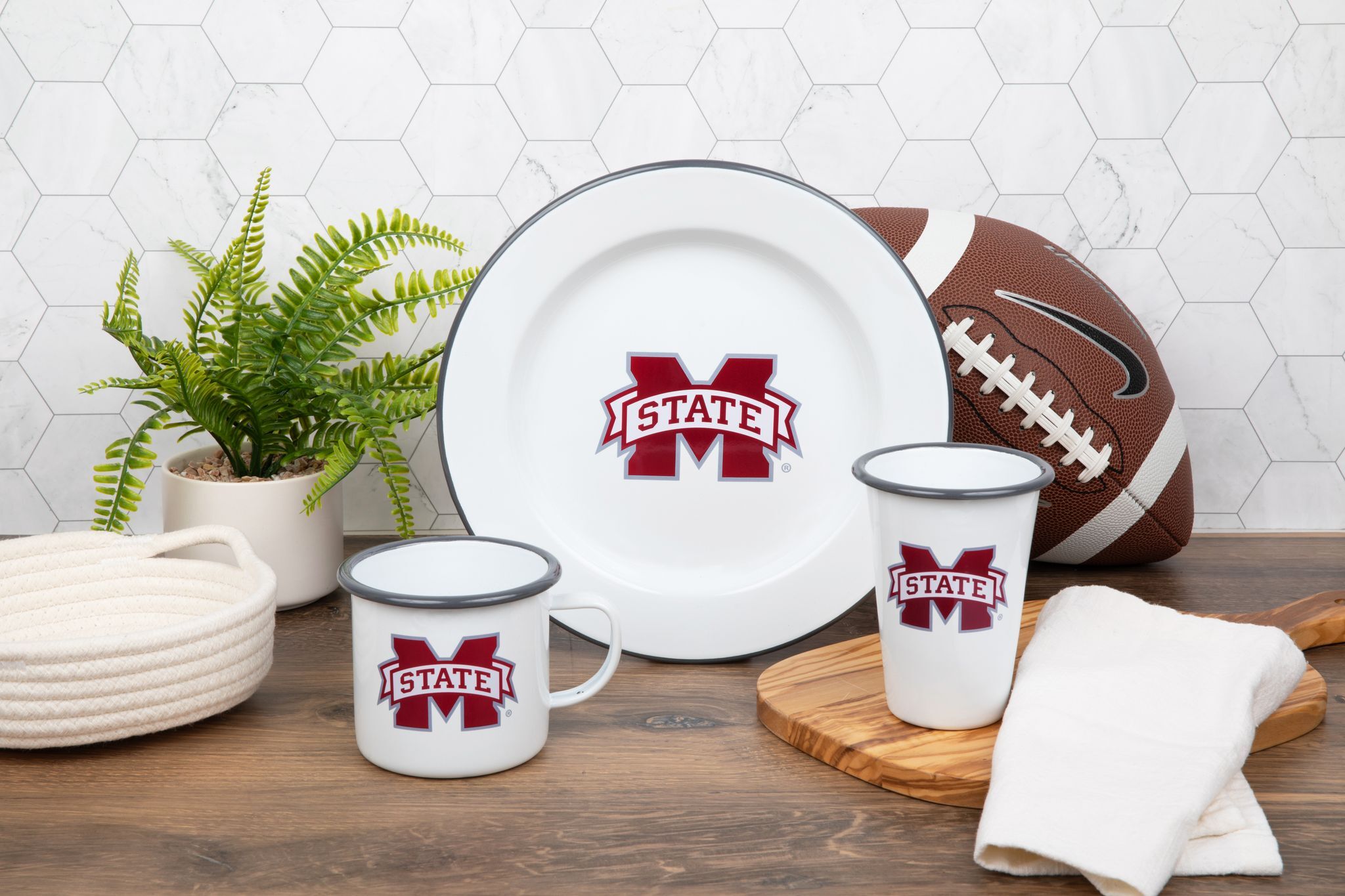Mississippi State University MSU Bulldogs 14 oz Tumbler Crow Canyon Home Enamelware