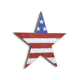 Americana USA Flag Star Shaped Wall Art- Wooden, 24