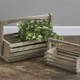Rustic Weathered Wood Baskets Set of 2