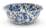 Enamelware Cereal or Salad Bowl, Navy on Cream