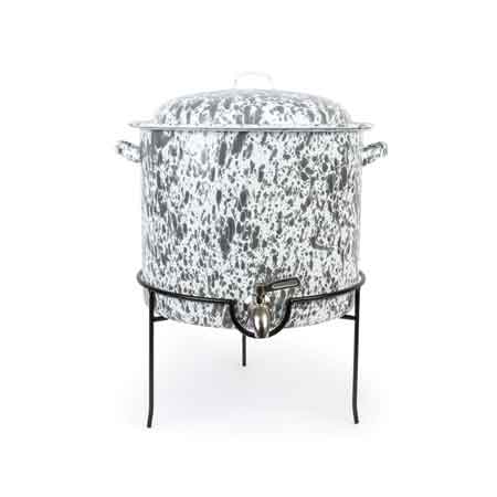 15 Qt Enamelware Beverage Dispenser, Grey Marble