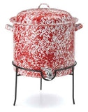 15 Qt Enamelware Beverage Dispenser, Red Marble