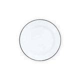 Buffet Plate 12" Enamelware, Vintage Style Black Rim, Set of 4