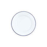 Buffet Plate 12" Enamelware, Vintage Style Blue Rim, Set of 4