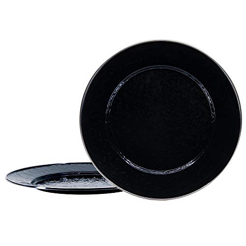 Charger Plates, 12.5", Solid Black Enamelware