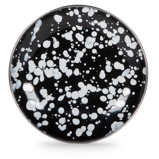 Appetizer Plates, 5.75". White on Black, Set of 4