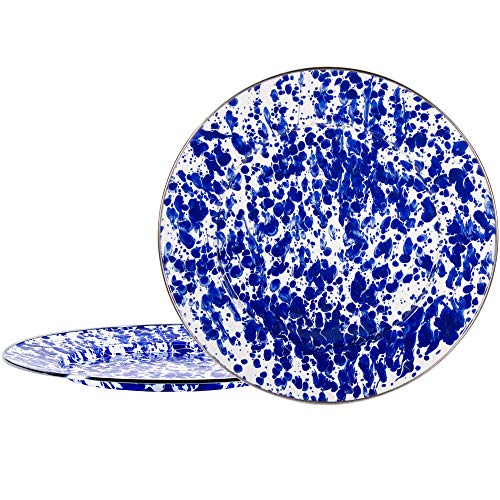 Charger Plates, 12.5", Cobalt Blue Swirl Enamelware