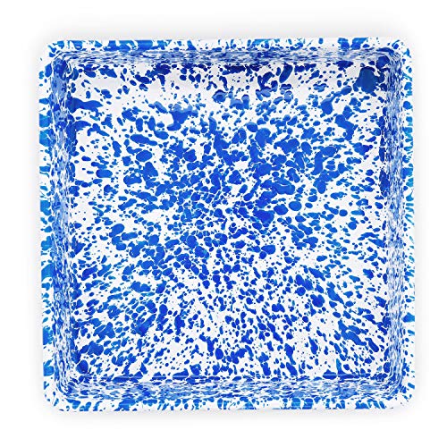 Enamelware Brownie or Square Pan, Blue Marble
