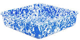 Enamelware Brownie or Square Pan, Blue Marble