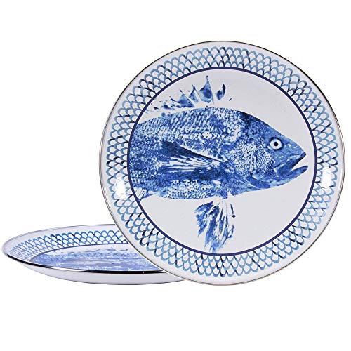 Charger Plates, 12.5", Fish Camp Enamelware