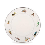 Fly Fishing Enamelware Dinner Plate, 10.5", Set of 4