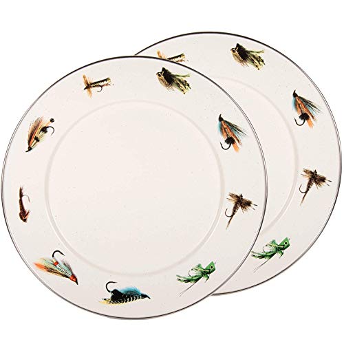 Charger Plates, 12.5", Fly Fishing Enamelware