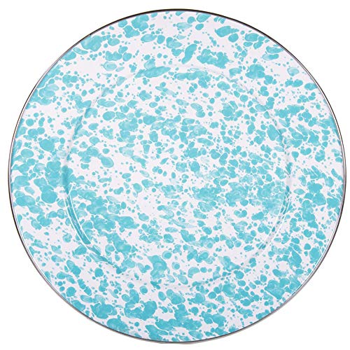Charger Plates, 12.5", Sea Glass Swirl Enamelware
