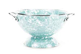 Sea Glass Swirl Enamelware 3 Quart Colander
