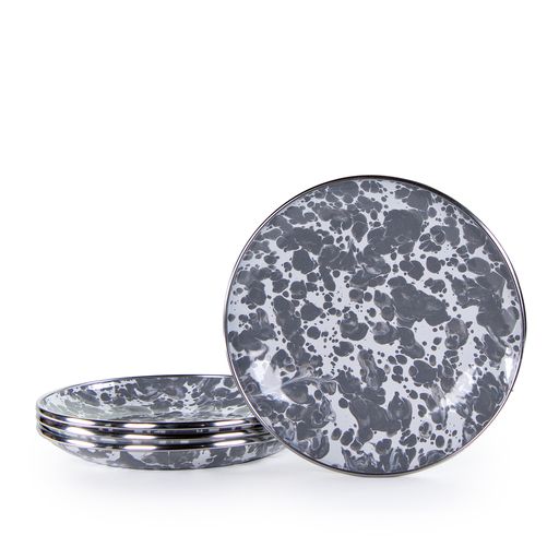 Appetizer Plate Gift Set, Gray Swirl, Set of 4