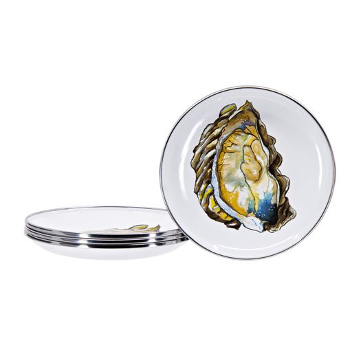 Appetizer Plates, 5.75", Oyster Design, Set of 4