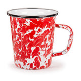 16 oz. Enamelware Latte Mugs, Red Swirl, Set of 4