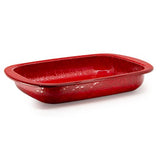 Baking Pan, Solid Red Enamelware