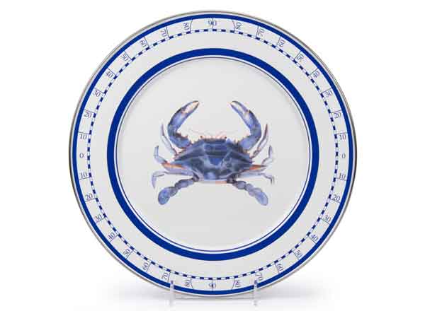 Charger Plates, 12.5", Blue Crab Enamelware