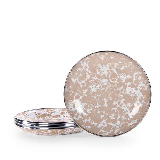Appetizer Plates, 5.75", Taupe Swirl, Set of 4
