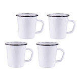 16 0z. Enamelware Latte Mugs, Solid White, Set of 4
