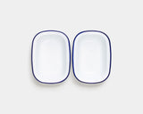 Falcon Enamelware 5 Piece Bake Set, White with Blue Rim