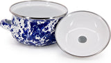 Golden Rabbit Cobalt Blue Swirl Enamelware Tureen Bowls, Set of 2