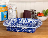 Golden Rabbit Cobalt Blue Swirl Enamelware Brownie Pan