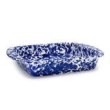 Golden Rabbit Cobalt Blue Swirl Enamelware Brownie Pan