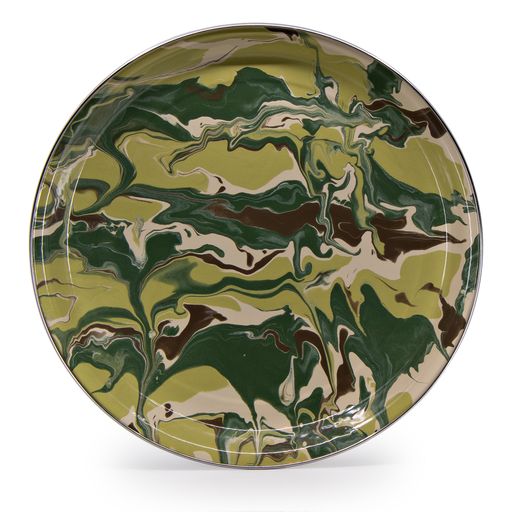Camouflage Pattern 15.5" Enamelware Serving Tray