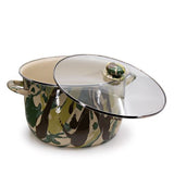 18 Quart Stock Pot, Camouflage Pattern Enamelware