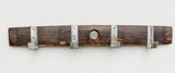 Wall Mounted Coat Rack on Reclaimed Wine Barrel Wood with 4 Hooks