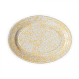 Oval Enamelware Platter, Yellow Marble