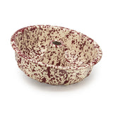 Crow Canyon Enamel Bundt Pan, Burgundy on Cream Splatter