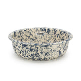Crow Canyon Enamel Bundt Pan, Navy on Cream Splatter
