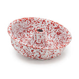 Crow Canyon Enamel Bundt Pan, Red Splatter