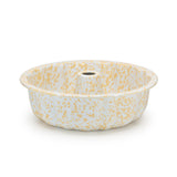 Crow Canyon Enamel Bundt Pan, Yellow Splatter