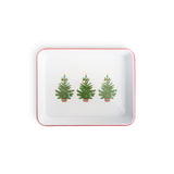 Crow Canyon Helmsie Christmas Tree Small Rectangle Enamelware Tray