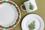 Crow Canyon Helmsie Christmas Tree Dinner Plates, Set of 4