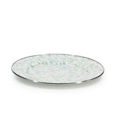 Golden Rabbit Enamel Dinner Plates, Set of 4 Jardin Swirl (Green, Blue, White)