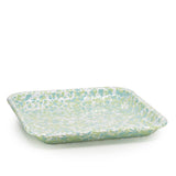 Golden Rabbit Square Enamel Baking Sheet, Jardin Swirl (Green, Blue, White)