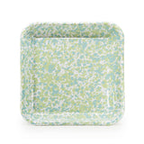 Golden Rabbit Square Enamel Baking Sheet, Jardin Swirl (Green, Blue, White)