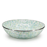 Golden Rabbit Enamelware 5 qt. Serving Bowl, Jardin Swirl (Green, Blue, White)