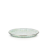 Golden Rabbit Enamel 15.5" Serving Tray, Jardin Swirl (Green, Blue, White)