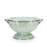 Golden Rabbit Enamel 5qt Colander, Jardin Swirl (Green, Blue, White)