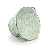 Golden Rabbit Enamel 5qt Colander, Jardin Swirl (Green, Blue, White)