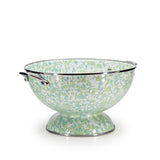 Golden Rabbit Enamel 5qt Colander, Jardin Swirl (Green, Blue, White)
