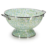 Golden Rabbit Enamel 5qt Colander, Jardin Swirl (Green, Blue, White)